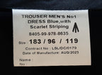 No1 Dress Trousers Blue With 2"  Scarlet Striping Waist 96cm