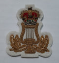 Lyre and Crown Mess Ceremonial Dress British Army White Embroidered Arm Patch