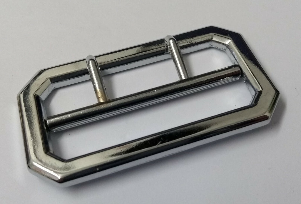 2" Cloth Chrome Belt Buckle British Made for Standard Dress Cloth Belts