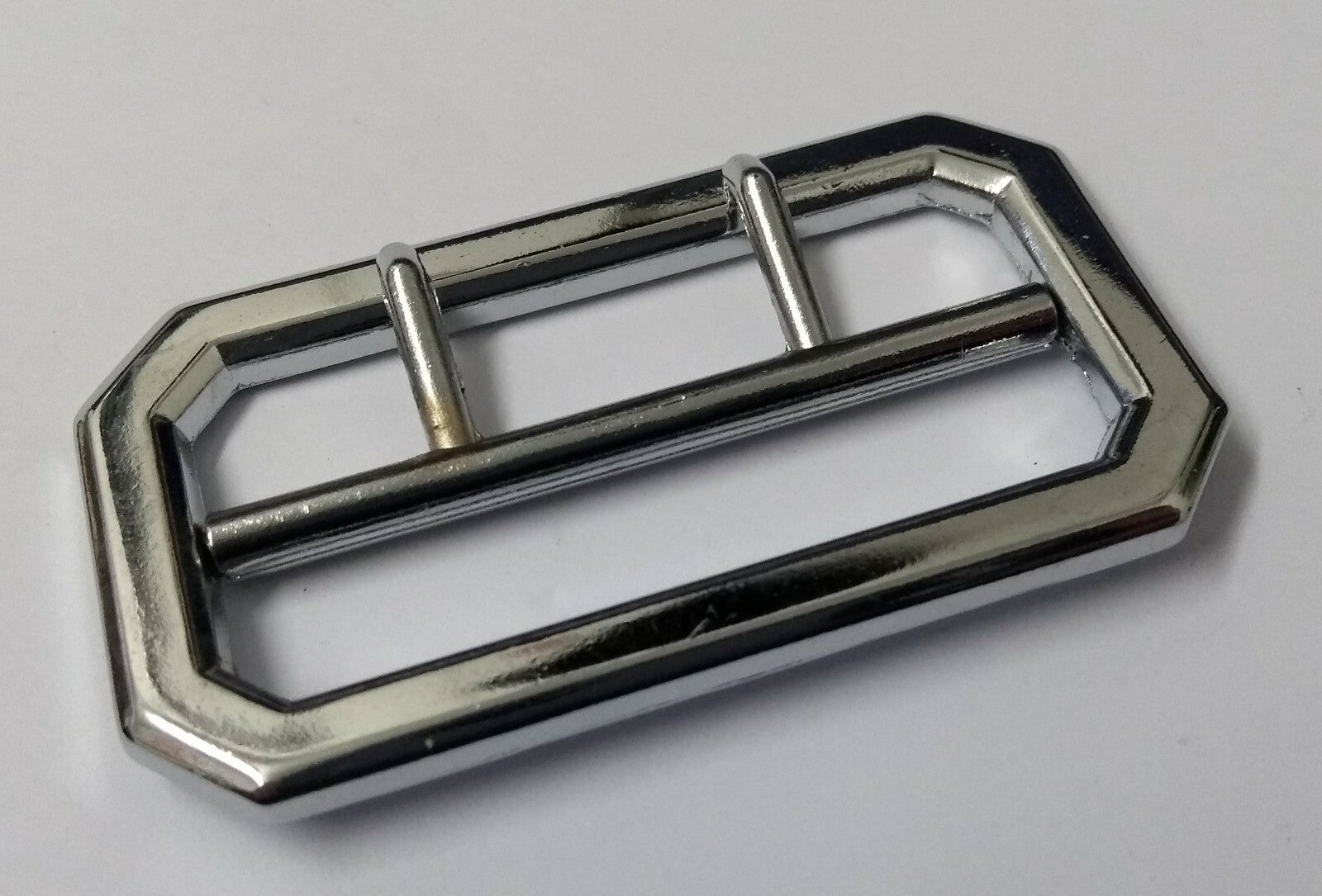 2" Cloth Chrome Belt Buckle British Made for Standard Dress Cloth Belts