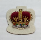 Warrant Officer Crown No1 WO 2 White British Army Hand Embroidered Arm Patch