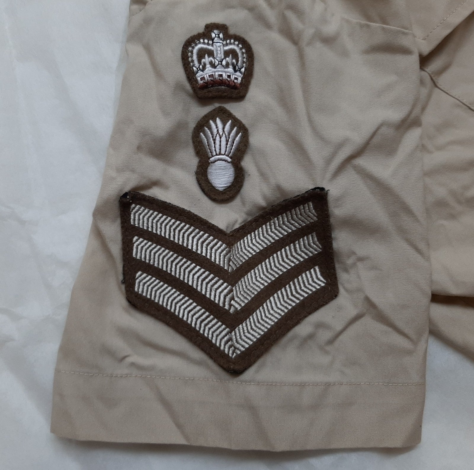 RE SSGT Shirt British Army FAD Fawn Short Sleeve Staff Sergeant Insignia 37cm
