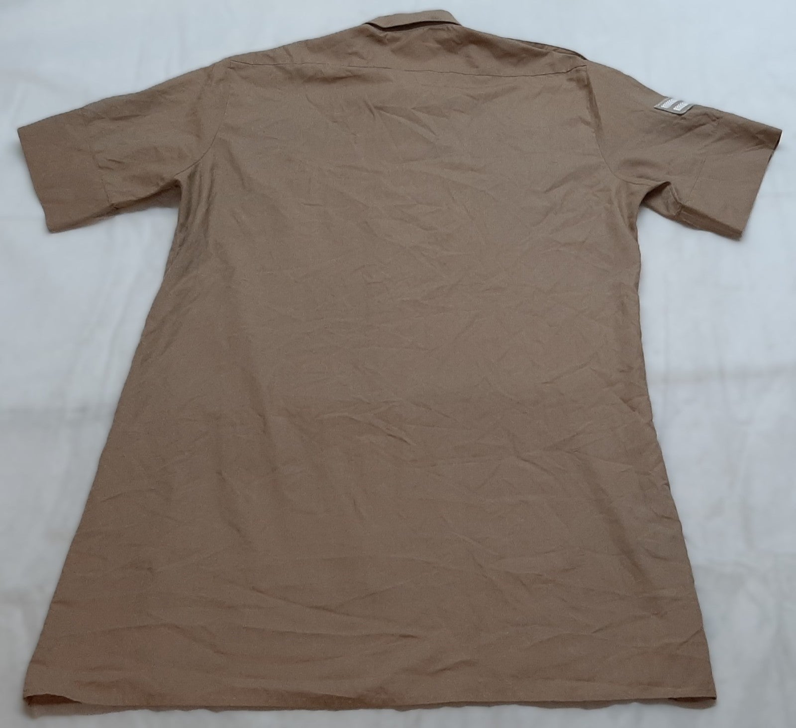 Dress Shirt Short Sleeves Size Old Pattern Khaki / Brown Type Collar 38cm
