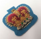 Genuine Vintage British Braided QC Crown on Light Blue Felt ASPS103