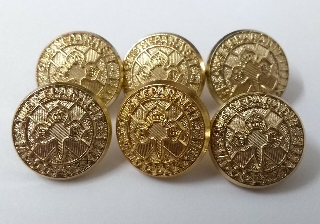 Genuine Vintage Irish Guards Shamrock insignia X20 Open Back Button 16mm ASBT138