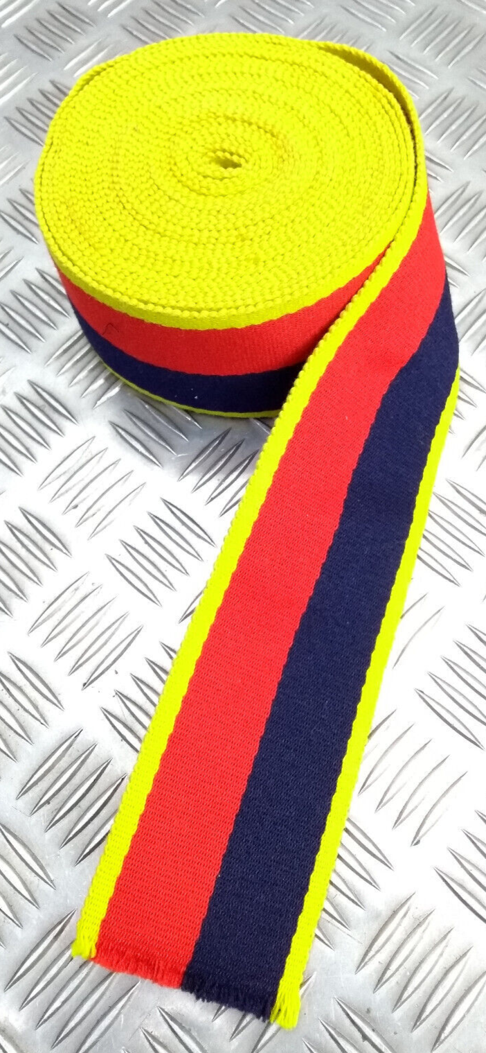 Yellow Blue Red 75mm Stable Belt Material Genuine British Made Unkown Regiment