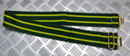 Stable Belt 57mm Wide Mid Green & Yellow Stripes 37 Pattern Buckle & Slider 36"