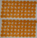 100 Vintage Buttons 4 Hole Shirt / Shank Anchors Pearlesque Aroma Orange 10.9mm