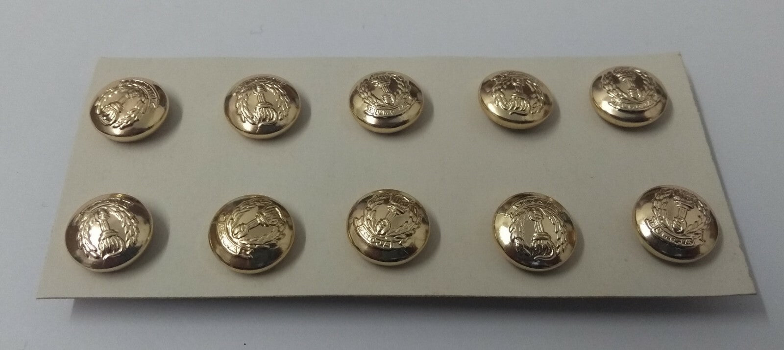 Gold Ring Buttons with Torch in Laurel 12mm X 10 - NEW