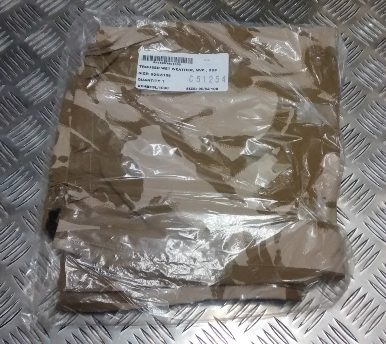 Desert Camouflage MVP Wet Weather DDP Over Trousers Genuine British Army - NEW