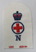 Royal Navy Chief Petty Officer General Nurse Red and Blue on White Cloth Patch