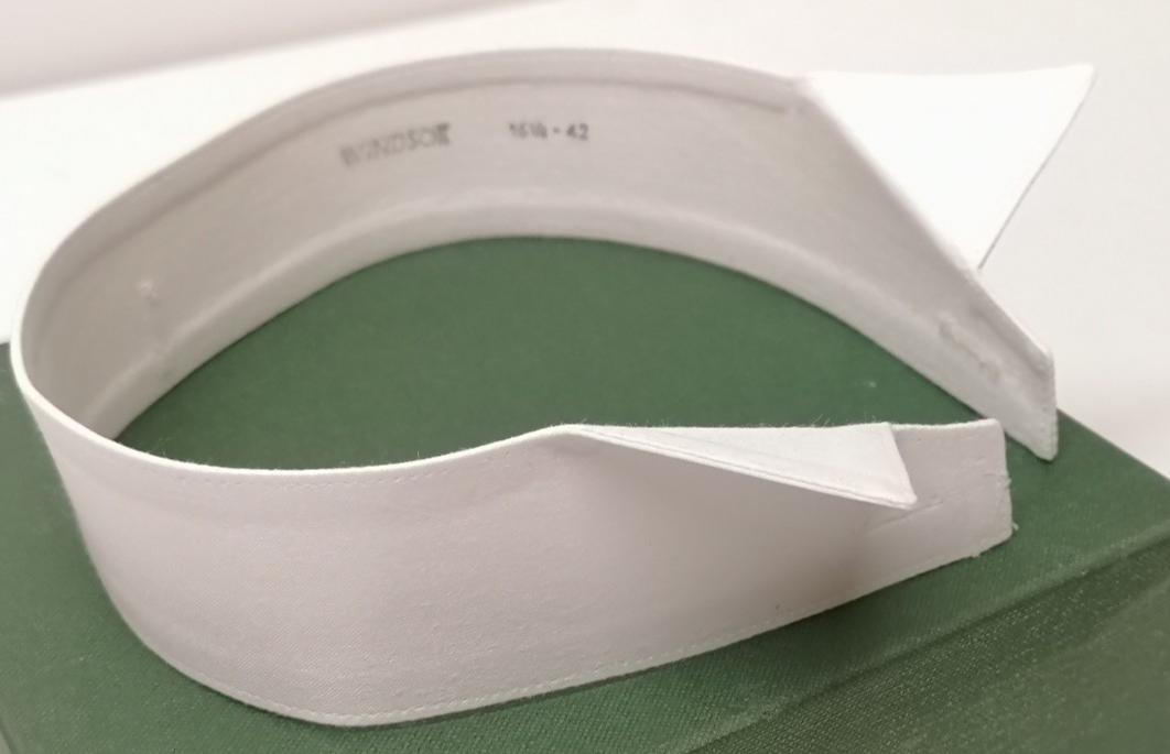 Stiff White Detachable Windsor Style Collar Cotton Made in England