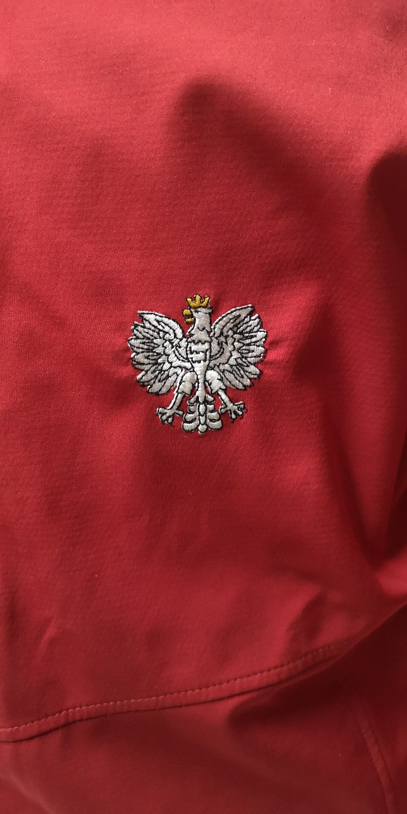 British Army Red Base Layer Soft Shell Jacket with Polish Eagle and Number 7 Insignia Size L