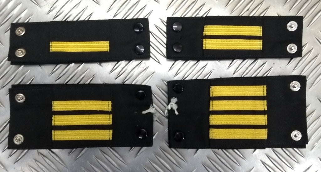 Genuine Vintage Navy Issue Rank Shoulder Tabs Press Stud With Gold Lace Flashes