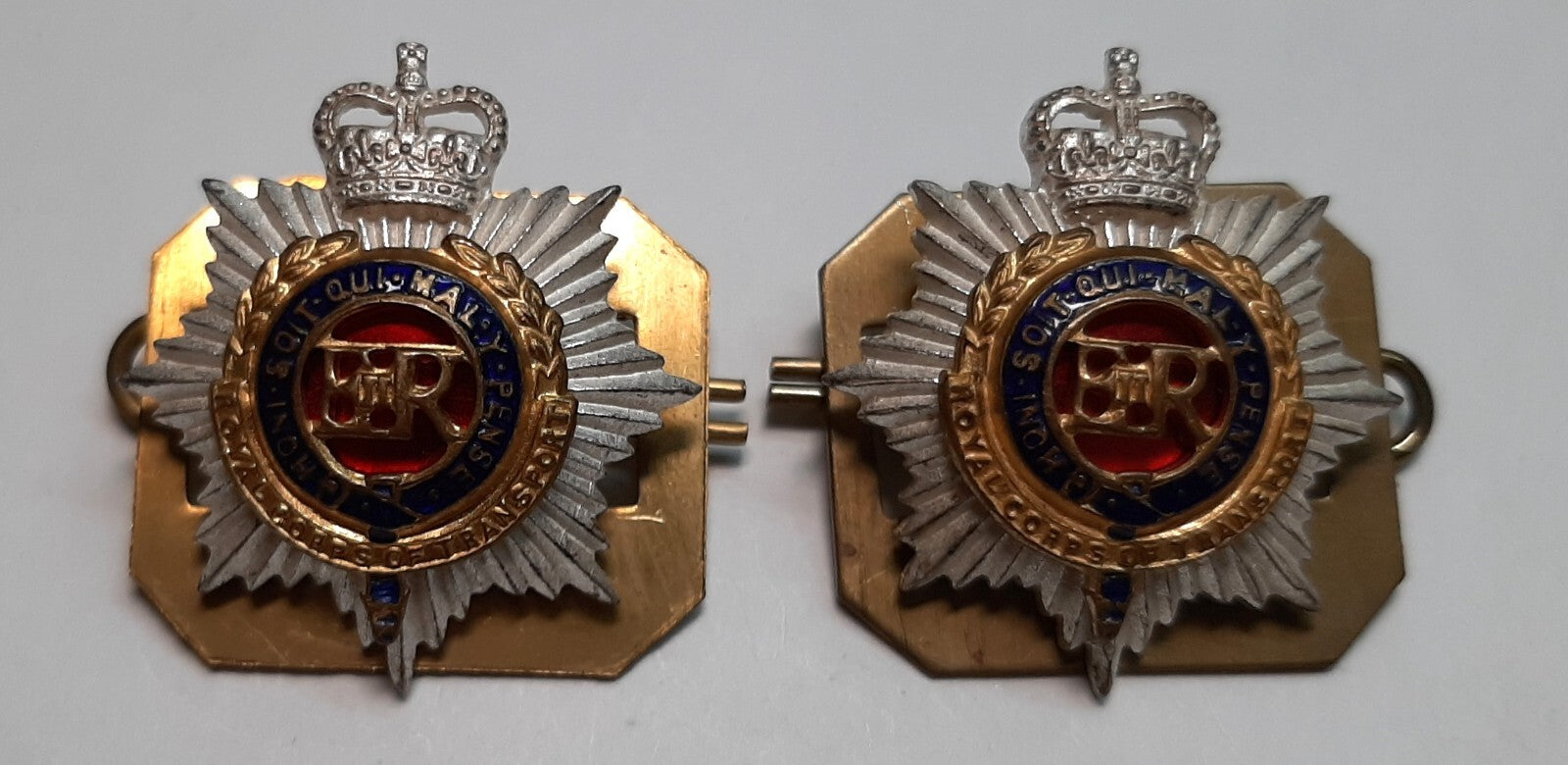 Vintage RCT Collar Badges British Army Old Pattern The Royal Corps of Transport