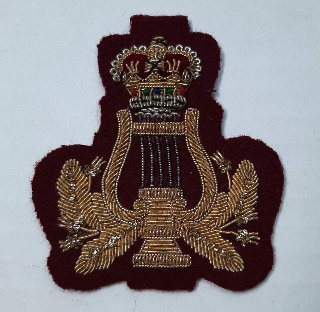 Lyre and Crown No1 and Ceremonial Dress British Army Hand Embroidered Arm Patch