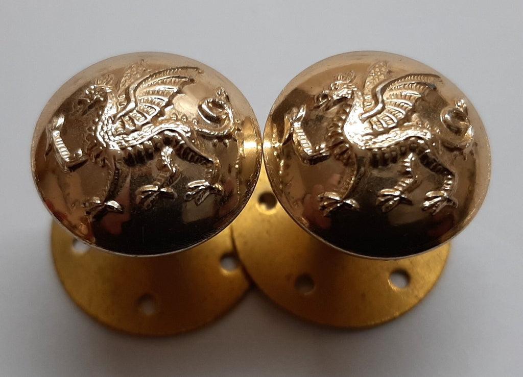 RRW Screw Post Buttons British Royal Regiment of Wales Insignia 30L No1/2 Dress