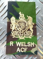 Woodland DPM Camo Royal Welsh ACF Warrant Officer Class I. Rank Slide - NEW