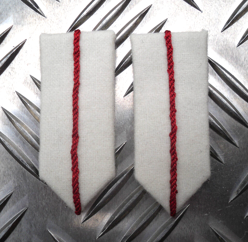A SQN RAF Royal Air Force Gorgets Collar / Lapel No1 Dress and Cadets White with Red Cord
