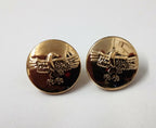 Genuine Issue Spread Wing Eagle Insignia Ring Back Buttons X4 V0403