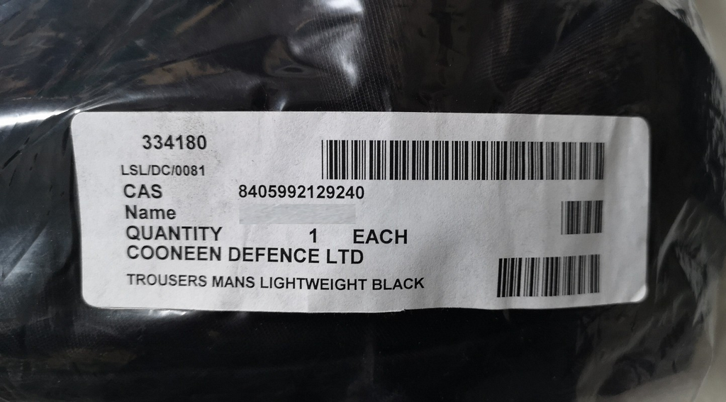 British Army Lightweight Combat / Fatigue Black Trousers Waist 130cm Leg 80cm