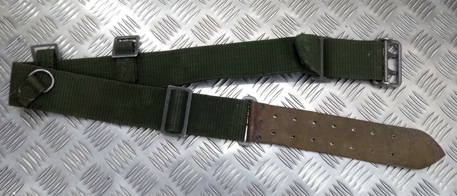 Vintage Belt M39 M40 WWII Type Webbing Load Carrying Leather Canvas Grade 1