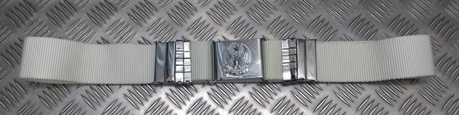 Abu Dhabi Belt White Nylon With Buckle For Ceremonial & Parade Duties