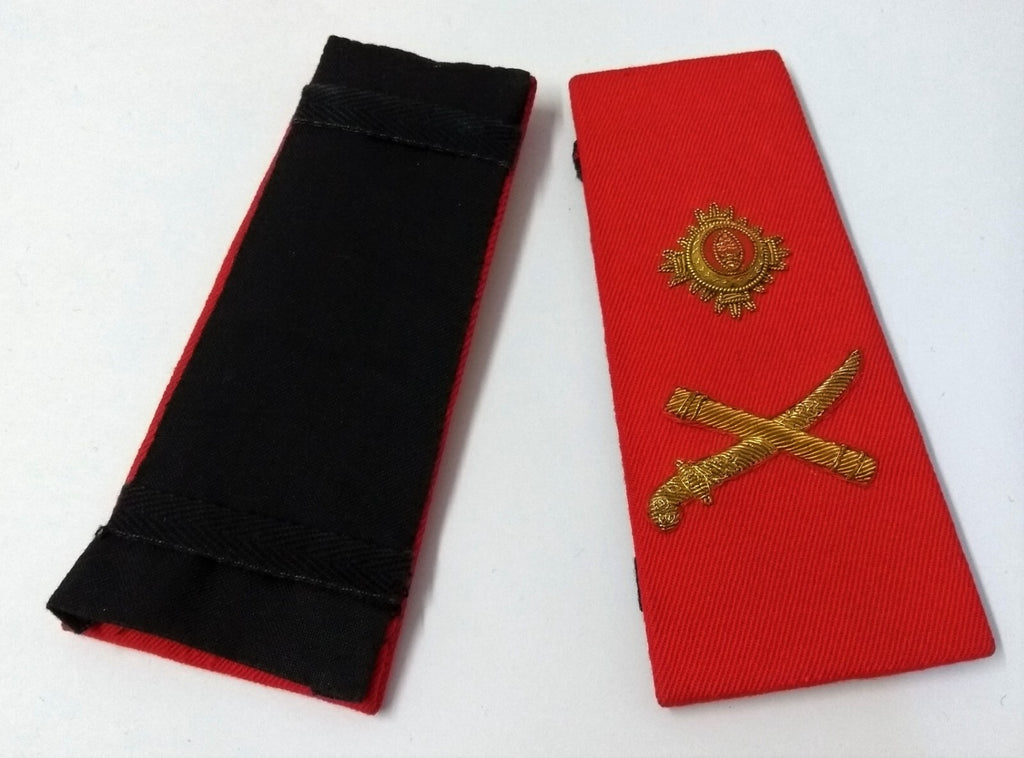 BDF Major General Rank Shoulder Slide & Gold Raised Insignia Botswana Epaulettes