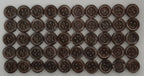 50 Vintage Buttons 4 Hole Shirt / Shank Anchors Pearlesque Brown 10.9mm NOS