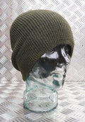Green / OD Knitted Beanie Hat / Woolly Hat - 100% Wool - One size - NEW