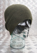 Green / OD Knitted Beanie Hat / Woolly Hat - 100% Wool - One size - NEW