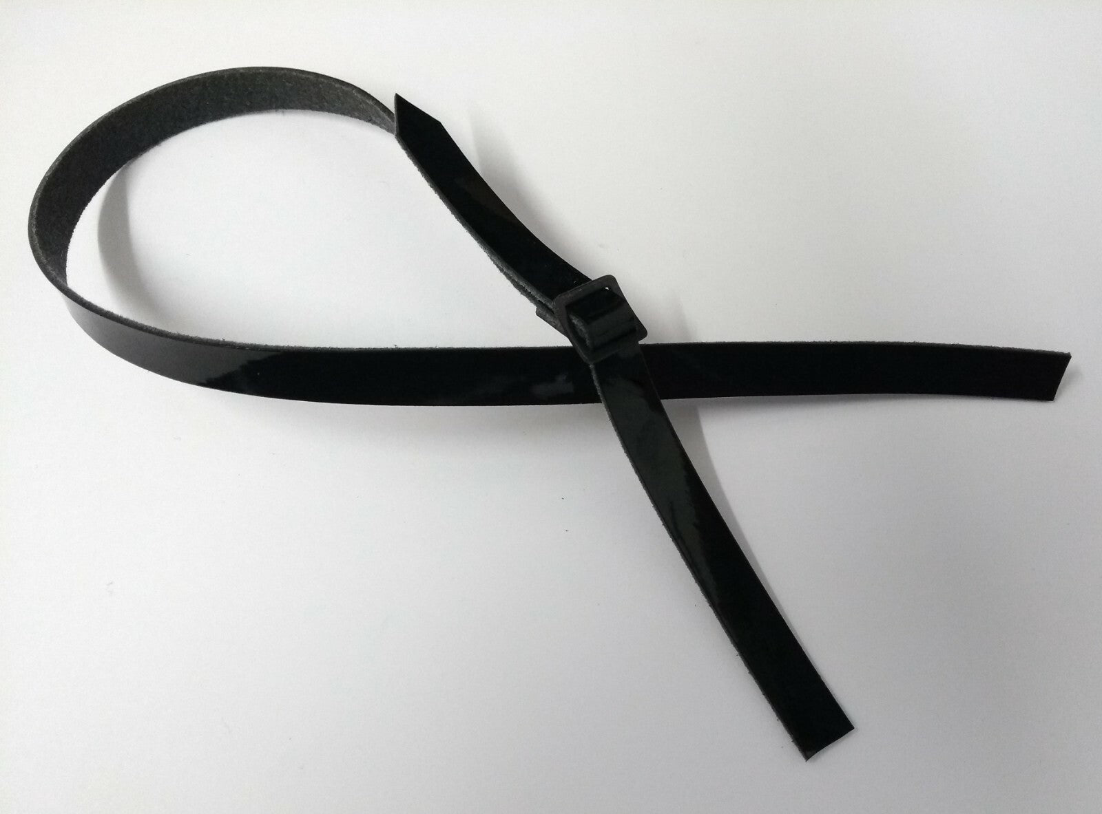 Genuine Issue 3/8" Black Hi Sheen Parade Chin Strap 1 Buckle NEW