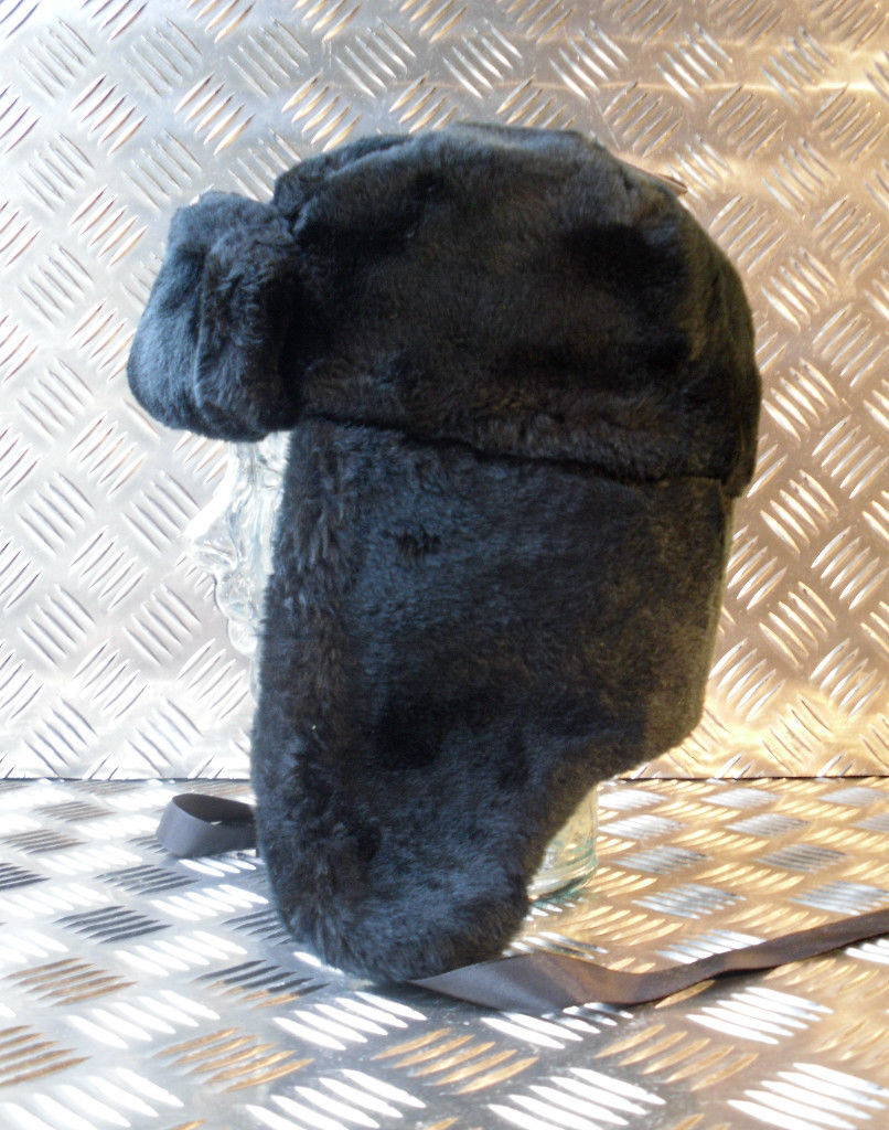 Soviet / USSR Black Cossack Hat with Ear Flaps - All Sizes