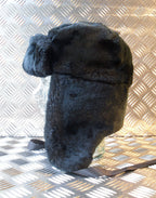 Soviet / USSR Black Cossack Hat with Ear Flaps - All Sizes