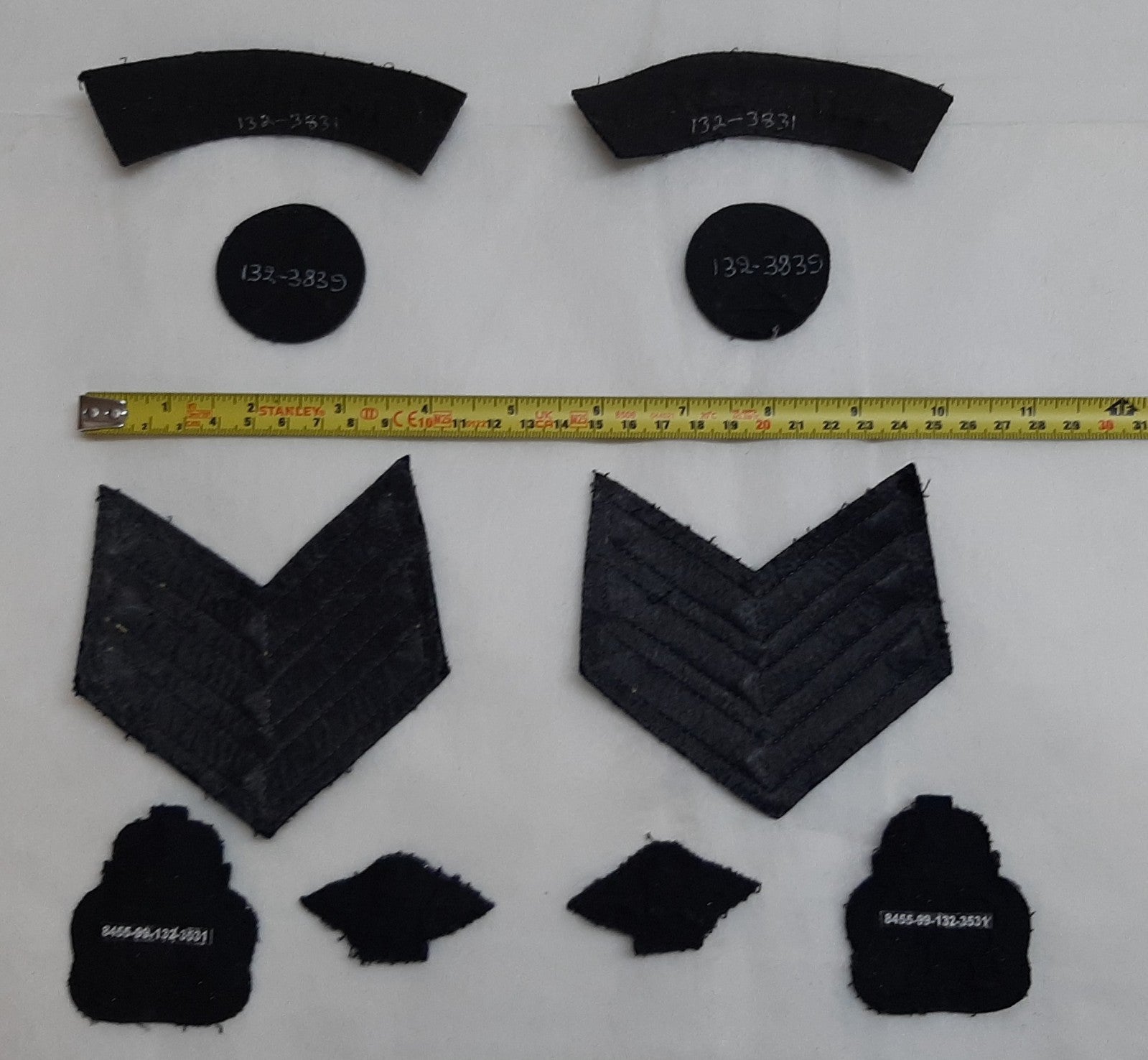 Central Band Badges for Dress Jacket Includes 3 Bar Chevrons Shoulder Mudguards