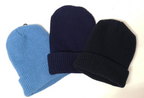Light Blue Dark Blue Knitted Beanie Hat Watch Cap Woolly Hat - One size