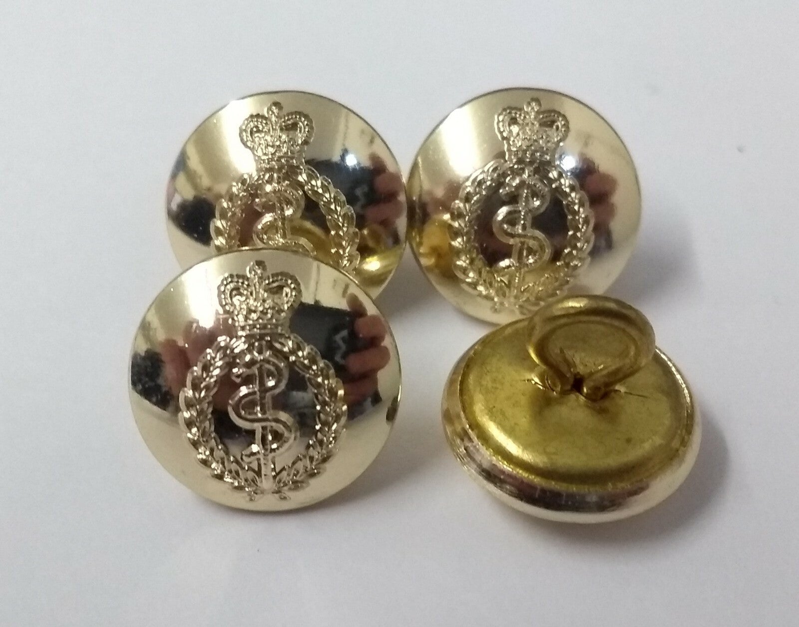 Genuine British Army RAMC Medical Corps Issue Small Buttons X4 ASBT233