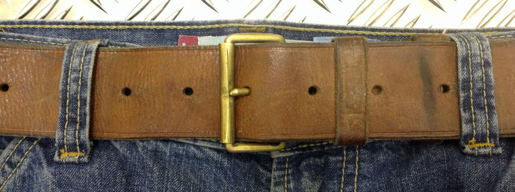 Swedish Army Unique Vintage Brown Leather Trouser Belt - All Sizes Lot2