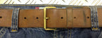 Swedish Army Unique Vintage Brown Leather Trouser Belt - All Sizes Lot2
