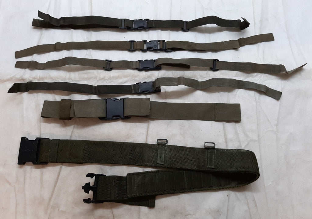 British Army Lot Webbing Straps Quick Release & OD Olive Waist Belt IRR Assorted