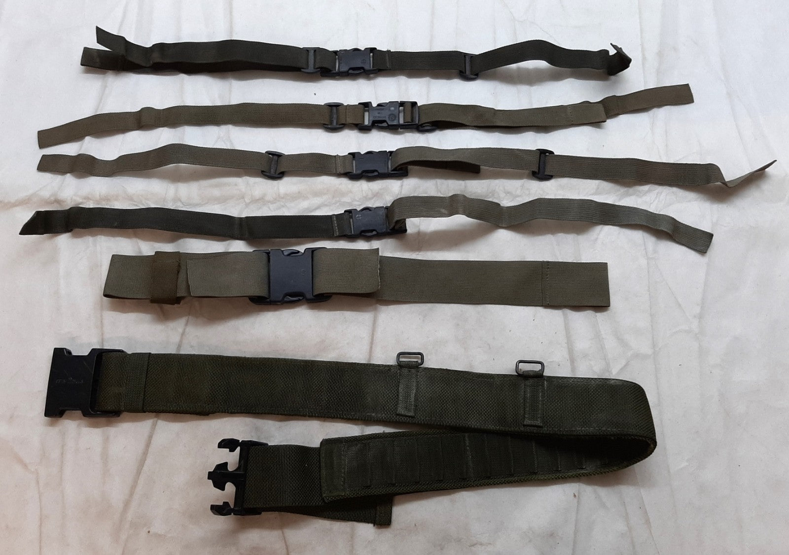 British Army Lot Webbing Straps Quick Release & OD Olive Waist Belt IRR Assorted