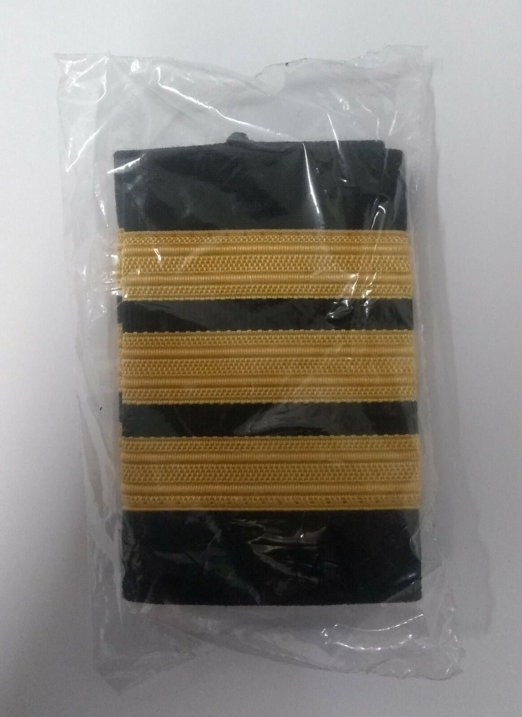 Genuine British Made 3 Rank Bar Gold Lace on Black Slides Epaulettes ASPS400