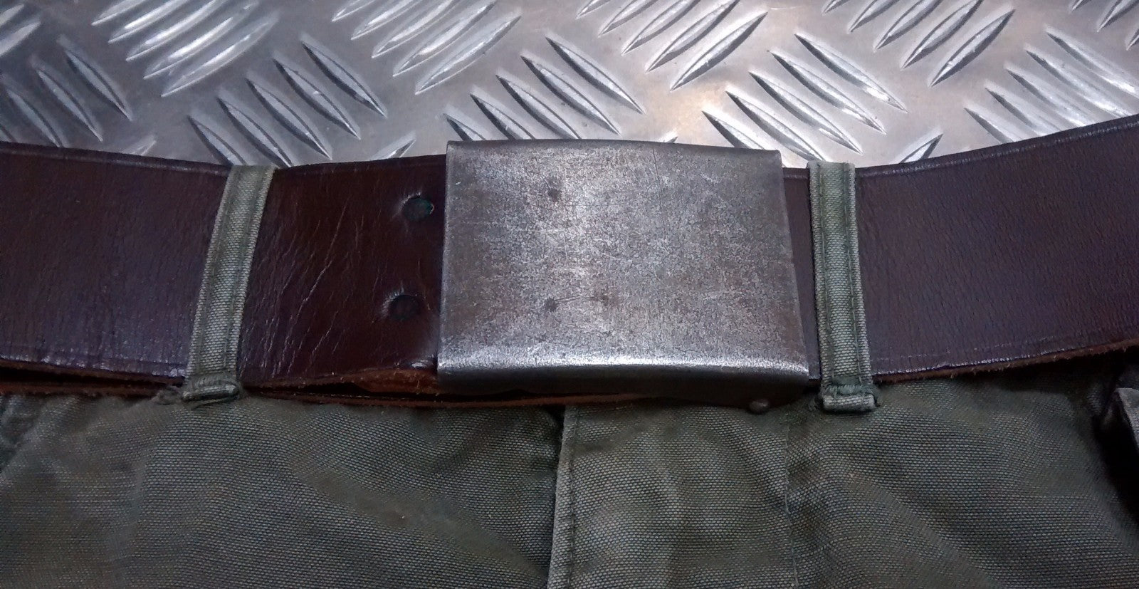 Genuine Vintage Eastern Block Brown Leather Trousers Belt- All Sizes
