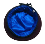 Maroon Army Beret Officers UK Pattern Wool / Silky Lining & Petersham Trim 58cm.