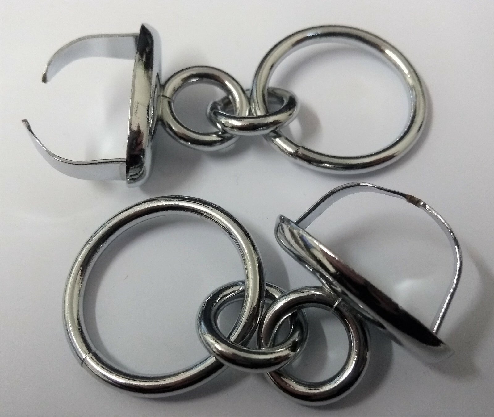 1" Chrome Cross Belt Pouch Double Ring Almond End STD47