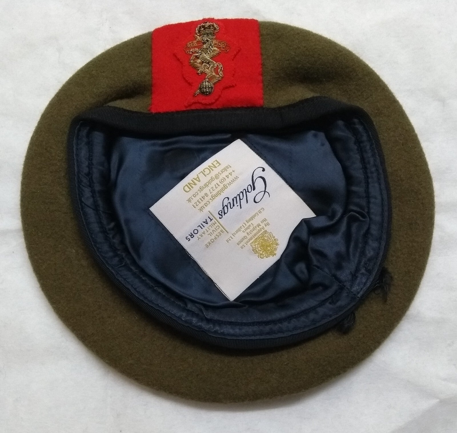 REME Beret Cap Khaki No2 Dress Pattern By Goldings Tailors of England 54cm