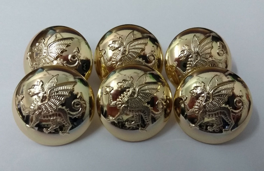 Genuine British Army Issue The Royal Regiment of Wales Dress Buttons 40L NEW
