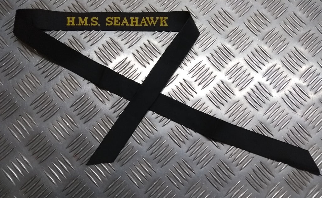 British Navy H.M.S HMS Cap Tally Ribbons for Pork Pie Style Hat - NEW