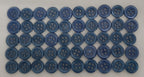 50 Vintage Buttons 4 Hole Shirt / Shank Anchors Pearlesque Blue 11.3mm old Stock