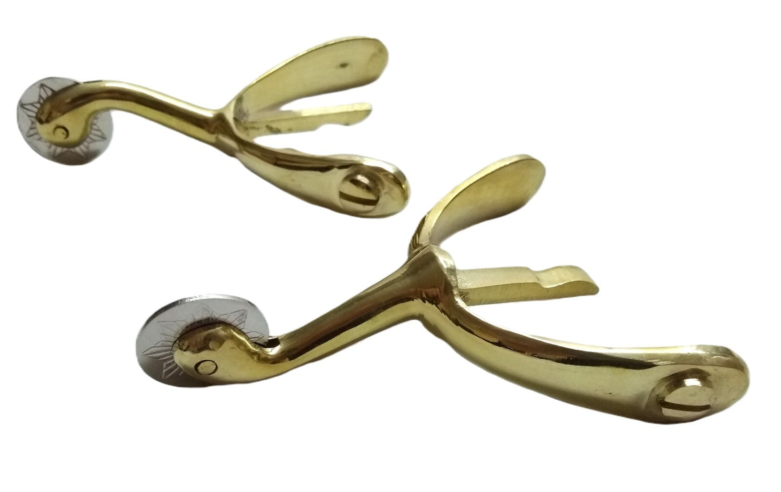 Swan Neck Spurs Short British Army / Officers Boots Brass / Gold Finish